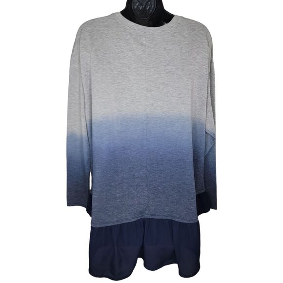 Lane Bryant Ombre Chiffon Hem Top Blouse 14/16 - Picture 2 of 5